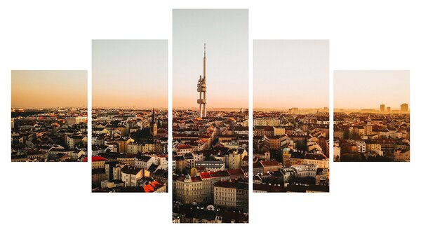 Obraz západu slunce nad Žižkovem (125x70 cm)