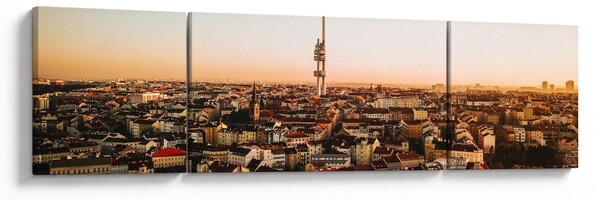 Obraz západu slunce nad Žižkovem (170x50 cm)