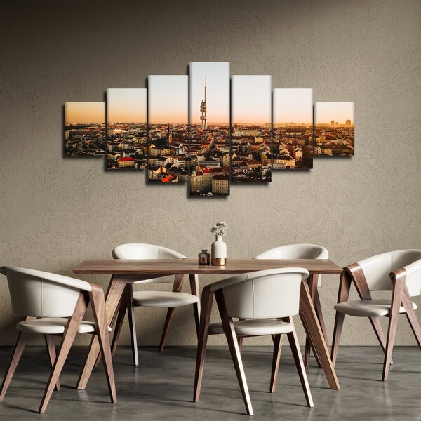 Obraz západu slunce nad Žižkovem (210x100 cm)