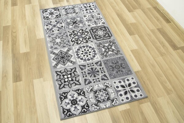 Protiskluzový koberec / běhoun Patchwork šedý