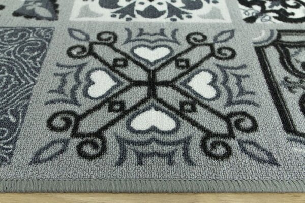 Protiskluzový běhoun Patchwork - šedý