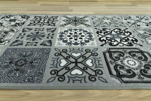Protiskluzový běhoun Patchwork - šedý