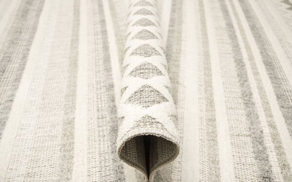 Koberec Cotton C102 Etno / kosočtverce, krémový / šedý / béžový