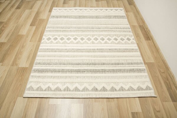 Koberec Cotton C102 Etno / kosočtverce, krémový / šedý / béžový