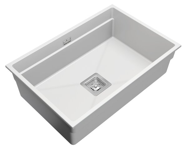 Gamma Decor 7050, 1-komorový granitový dřez 700x470x220 mm, bílá, GMA-ZLE000107