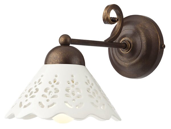 Redo LEA 02-900 + CT18 - Retro nástěnné svítidlo s keramickým stínidlem Ø 18cm (Nástěnná retro lampička )