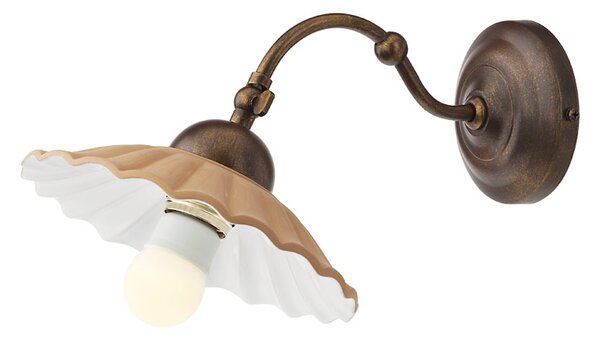 Redo LEA 02-901 + CC20 - Retro nástěnné svítidlo s keramickým stínidlem Ø 20cm (Nástěnná retro lampička s naklápěcím stínidlem)