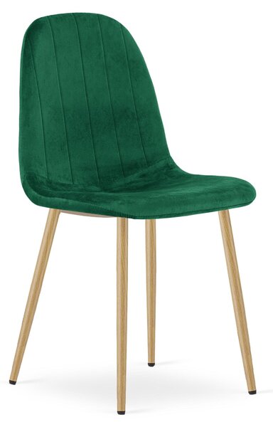 Židle – Leobert – Padva – zelený samet/dubové nohy – 44,5 × 53 × 87 cm – sada 4 kusů