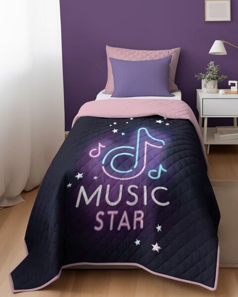 DETEXPOL Přehoz na postel Music Star Polyester, 170/210 cm