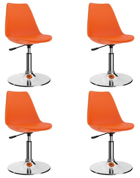 Otočné jídelní židle 4 ks oranžové umělá kůže