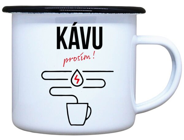 Plecháček s potiskem Kávu prosím Objem: 330 ml