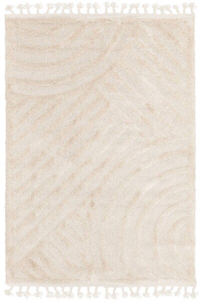 Koberec Berber 9754 s třásněmi, ivory / krémový