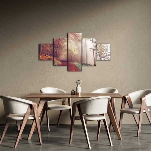 Obraz - Podzimní procházka lesem (125x70 cm)
