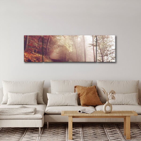 Obraz - Podzimní procházka lesem (170x50 cm)