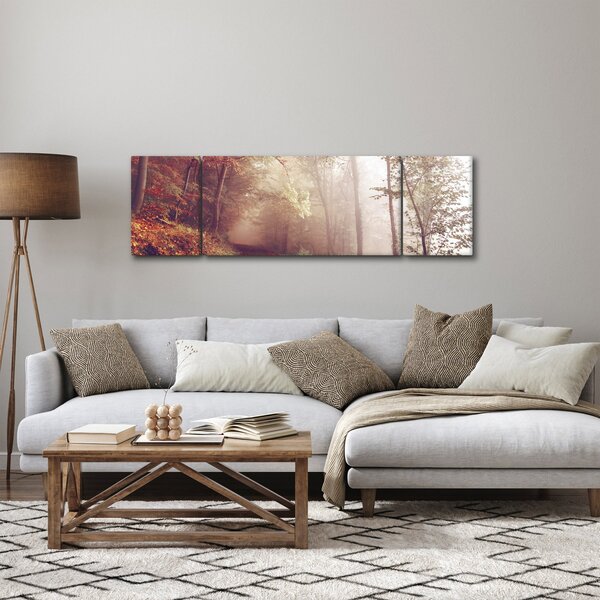 Obraz - Podzimní procházka lesem (170x50 cm)