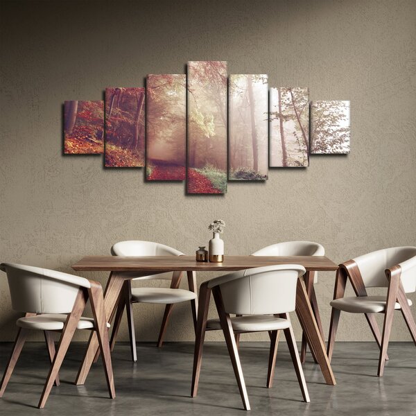 Obraz - Podzimní procházka lesem (210x100 cm)