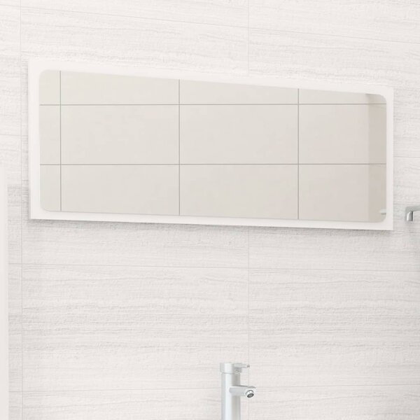 Koupelnové zrcadlo bílé vysoký lesk 90x1,5x37 cm dřevotříska