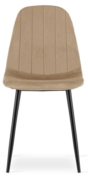 Židle – Leobert – Padva – hnědý samet/černé nohy – 44,5 × 53 × 87 cm – sada 4 ks
