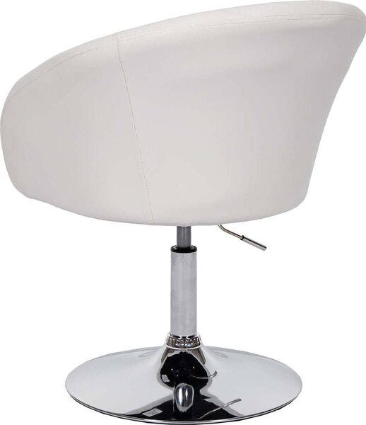 Jídelní židle HWC-F19, kuchyňská židle otočná židle lounge chair, otočná výškově nastavitelná Imitace kůže bílá