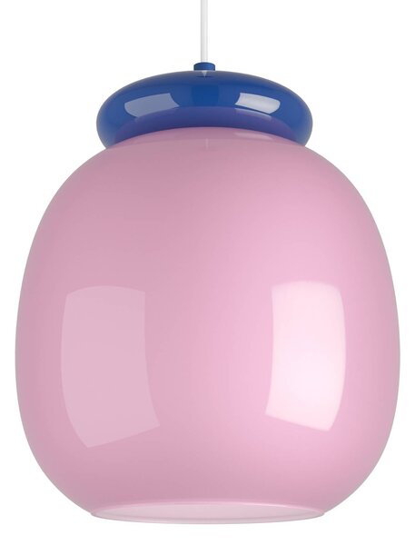 EGLO Závěsné světlo Berardelli, růžová/modrá, Ø 23 cm, sklo, E27, stmívatelný, Fialová / růžová / barva růže, Obývací pokoj / jídelna, Sklo, Moderní