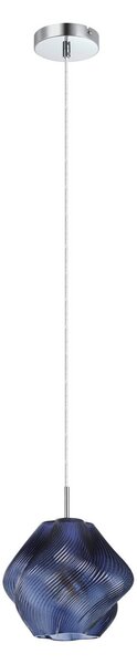EGLO Závěsné světlo Meliciano, modré, sklo, Ø 22 cm, E27, stmívatelný, Modrá, Obývací pokoj / jídelna, Sklo