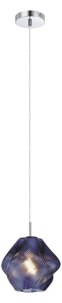 EGLO Závěsné světlo Meliciano, modré, sklo, Ø 22 cm, E27, stmívatelný, Modrá, Obývací pokoj / jídelna, Sklo
