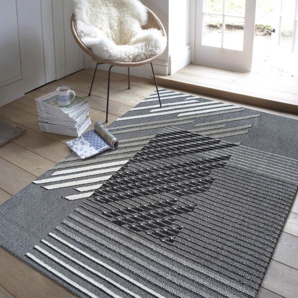 Makro Abra Kusový koberec LARA 02 Moderní šedý Rozměr: 60x100 cm