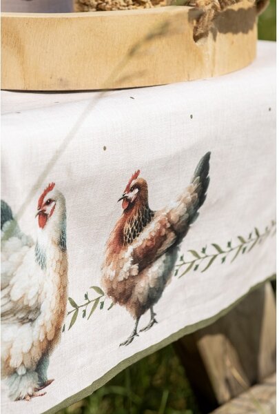 6ks béžové prostírání se slepičkami Barnyard Chicken - 48*35 cm - Clayre & Eef