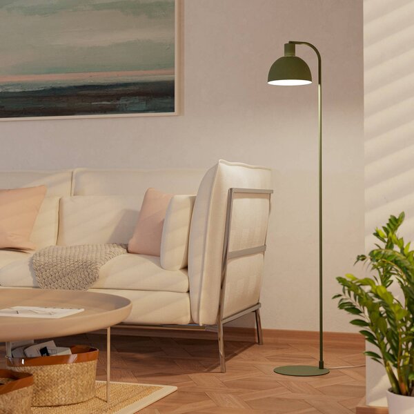 EGLO Stojací lampa Cazalilla, zelená, kov, E27, výška 149 cm, Zelená, Obývací pokoj / jídelna, kov