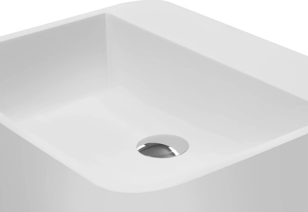 Besco Volně stojící umyvadlo z litého mramoru Assos S-Line UM VS 52x41x84 cm, bez otvoru pro baterii
