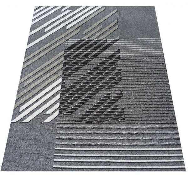 Makro Abra Kusový koberec LARA 02 Moderní šedý Rozměr: 60x100 cm