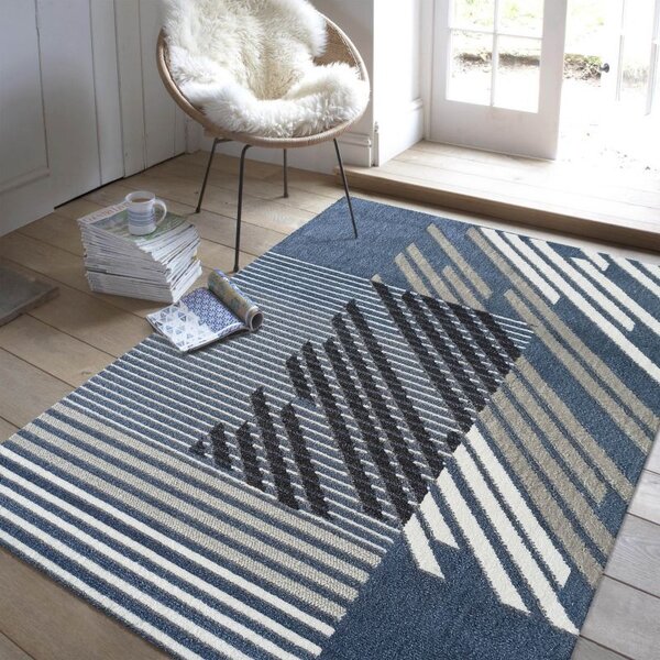 Makro Abra Kusový koberec LARA 03 Moderní modrý Rozměr: 60x100 cm