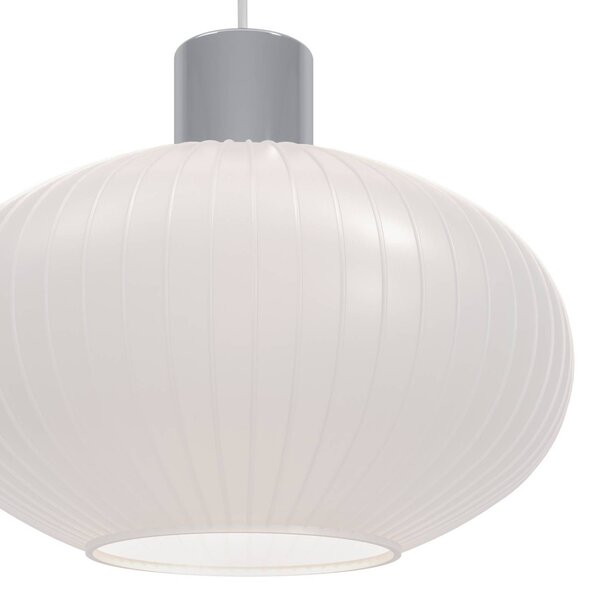 EGLO Závěsné světlo Dasmina, Ø 25 cm, bílé/chrom, sklo, E27, stmívatelný, Bílá / opál, Obývací pokoj / jídelna, Sklo, Young lifestyle