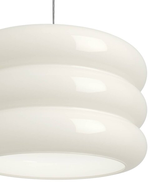 EGLO Závěsné světlo Tortora, bílé, Ø 30 cm, sklo, E27, stmívatelný, Bílá / opál, Obývací pokoj / jídelna, Sklo, Young lifestyle