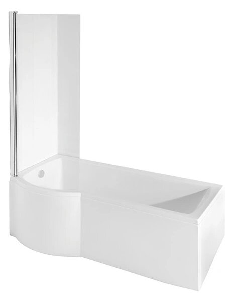 Besco Akrylátová atypická vana s vanovou zástěnou INSPIRO VK 150x70 (160x70, 170x70) Barva: Bílá, Rozměry (cm): 150x70, Orientace: Levá