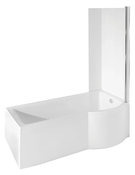 Besco Akrylátová atypická vana s vanovou zástěnou INSPIRO VK 150x70 (160x70, 170x70) Barva: Bílá, Rozměry (cm): 150x70, Orientace: Levá
