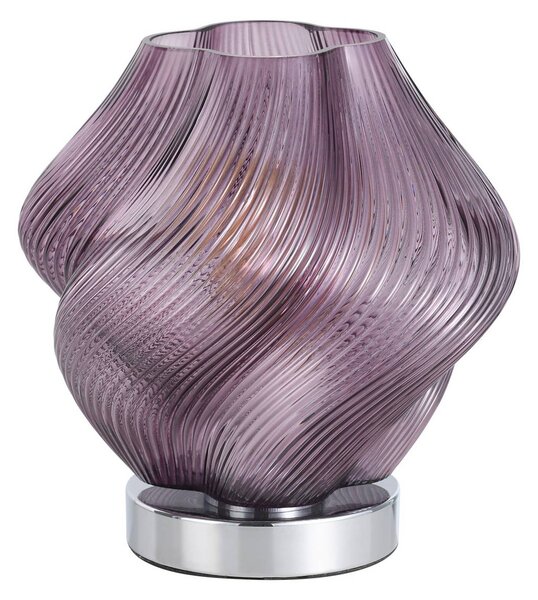 EGLO Stolní lampa Meliciano, fialová, sklo, výška 23 cm, E27, Fialová / růžová / barva růže, Obývací pokoj / jídelna, Sklo