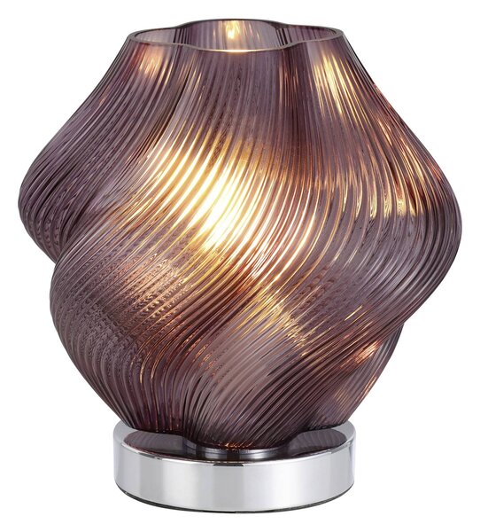 EGLO Stolní lampa Meliciano, fialová, sklo, výška 23 cm, E27, Fialová / růžová / barva růže, Obývací pokoj / jídelna, Sklo