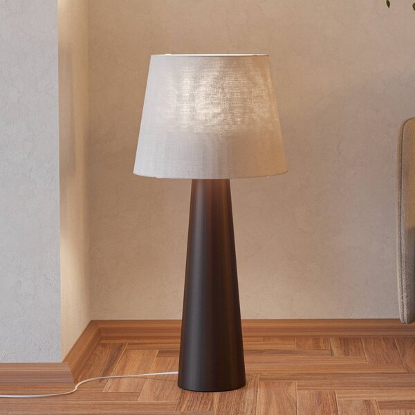 EGLO Stojací lampa Patemisco, hnědá/přírodní, ocel, textil, výška 90 cm, Hnědá / rez, Obývací pokoj / jídelna, kov