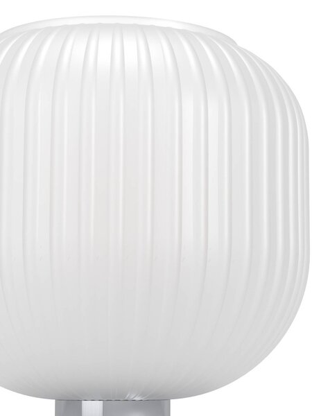 EGLO Stolní lampa Dasmina, bílá/chrom, sklo, ocel, E27, Bílá / opál, Obývací pokoj / jídelna, Sklo, Young lifestyle