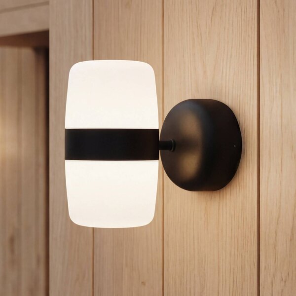 Northern Nástěnné světlo LED Hall, matná černá, Ø 23 cm, 2žárovkové, stmívatelný, Černá, Koupelna, Hliník, Design