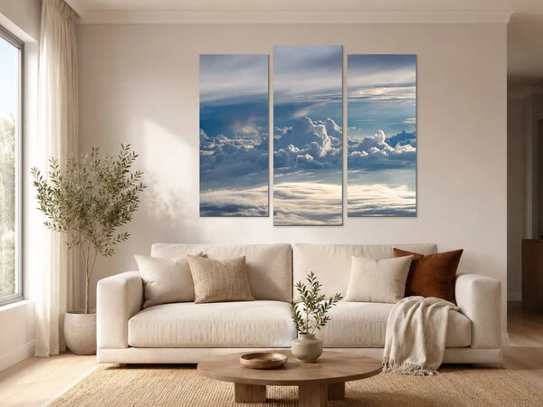 Mraky nad obzorem – Třídílný obraz B, 150 × 100 cm