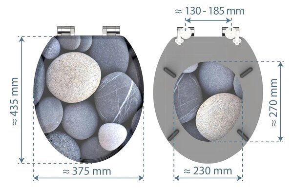 Eisl Sanitär WC prkénko MDF Soft Close Grey Stones 80130
