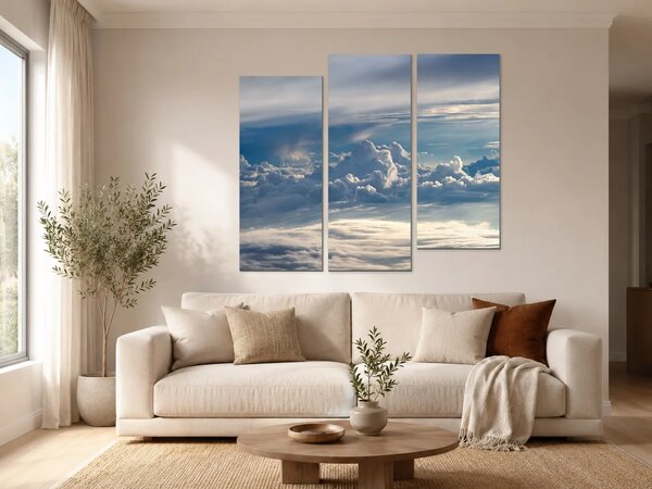 Mraky nad obzorem – Třídílný obraz C, 120 × 100 cm