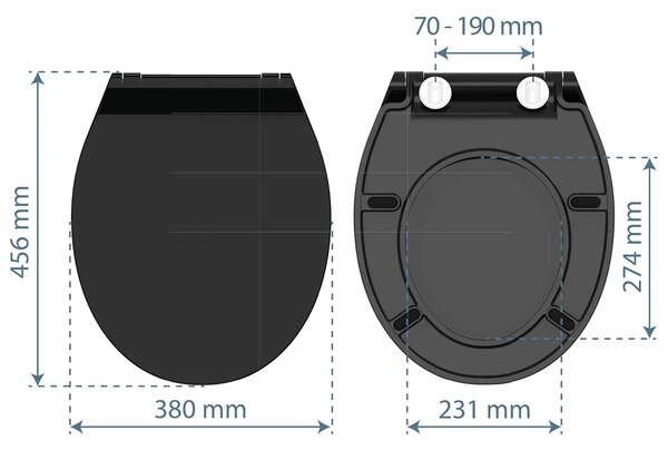 Eisl Sanitär WC prkénko Duroplast Soft Close Slim Black 82710