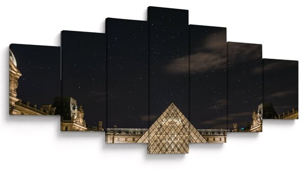 Obraz - Louvre v noci (210x100 cm)
