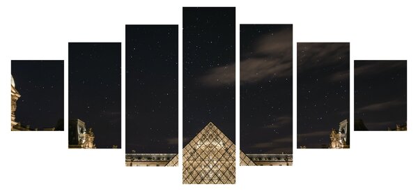 Obraz - Louvre v noci (210x100 cm)