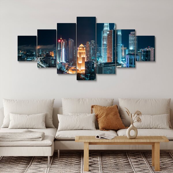 Obraz - Noc v Kuala Lumpur (210x100 cm)