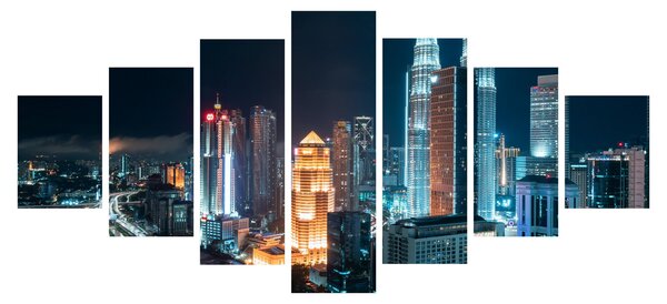 Obraz - Noc v Kuala Lumpur (210x100 cm)