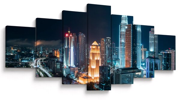 Obraz - Noc v Kuala Lumpur (210x100 cm)